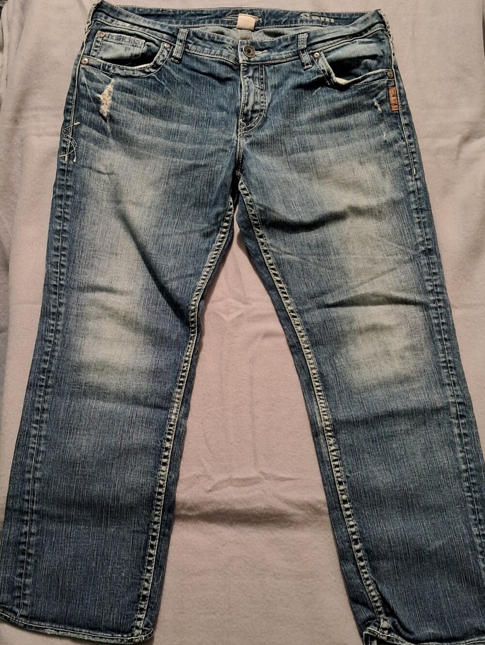 Silver Jeans Sam Women's Blue Bootcut Jeans with Light Whiskering